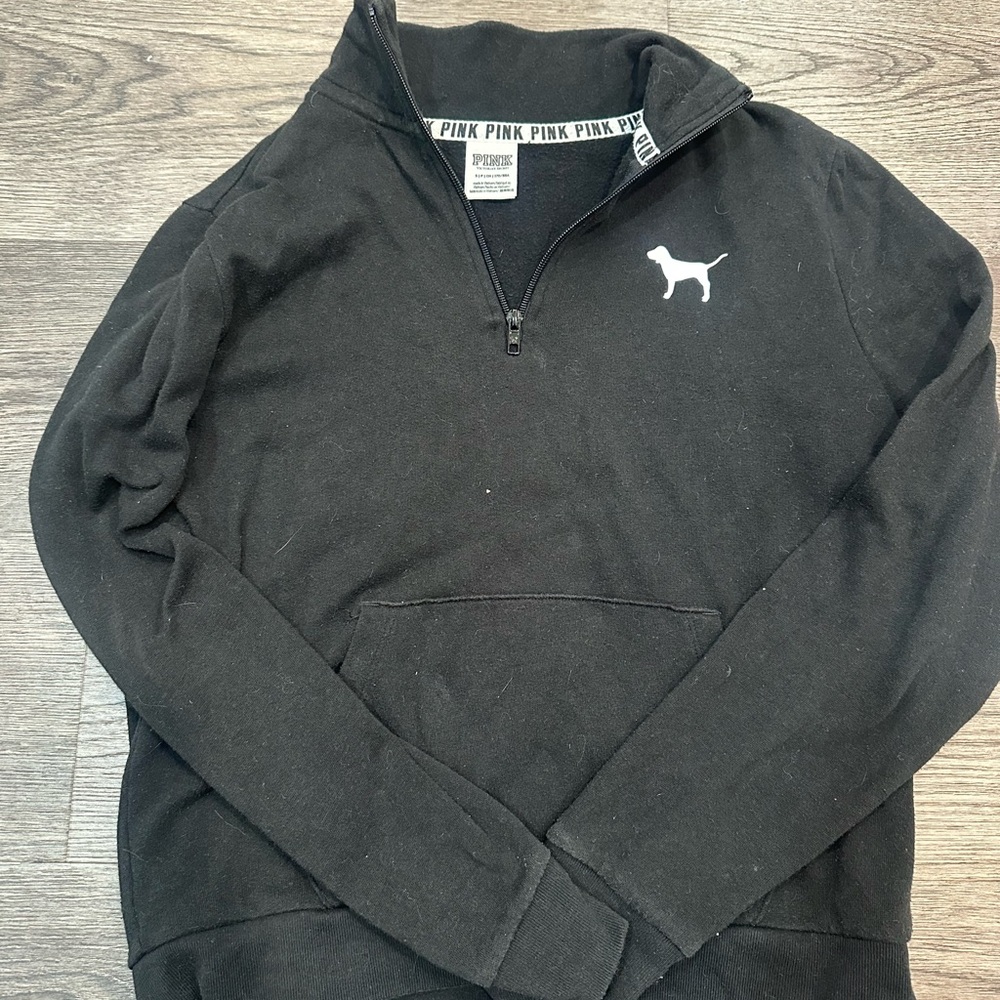 Victoria's Secret Black Quarter-Zip Pullover